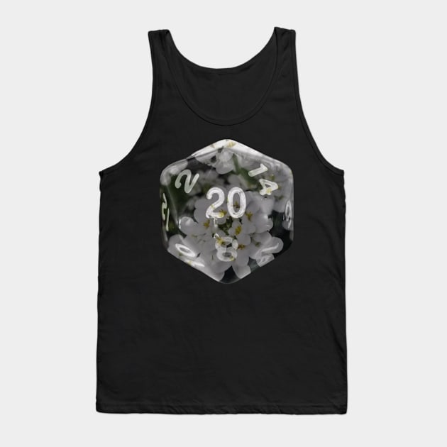 Nat20 White flowers Tank Top by Geomhectic